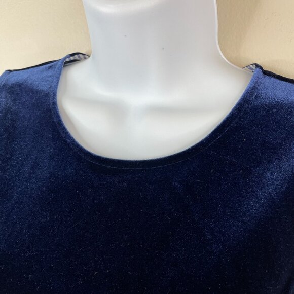 Vineyard Vines Womens Velvet Sleeveless Top Size S Blue Holiday Party Preppy - Picture 8 of 12